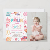 Fourever Sweet Donut Snoep 4e verjaardag foto Kaart (Voorkant)