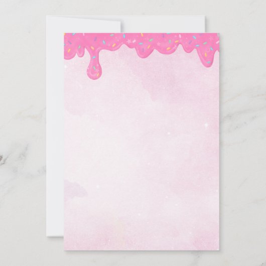 Fourever Sweet Girl 4th Birthday Invitation Kaart (Achterkant)