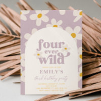 Fourever Wild Daisy Verjaardag Uitnodiging