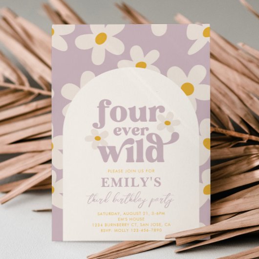 Fourever Wild Daisy Verjaardag Uitnodiging