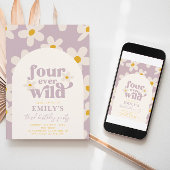 Fourever Wild Daisy Verjaardag Uitnodiging