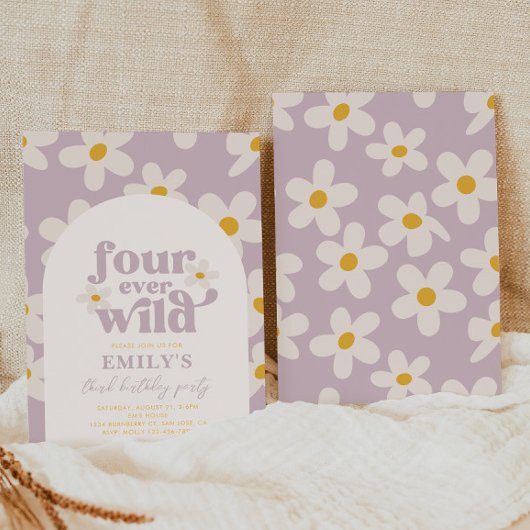 Fourever Wild Daisy Verjaardag Uitnodiging