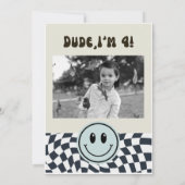 Fourever Young Retro geblokte verjaardagsuitnodigi Kaart (Achterkant)