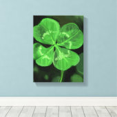 Fourleaf Clover Painting - Still-Life Illustration Canvas Afdruk (Insitu (Houten vloer))
