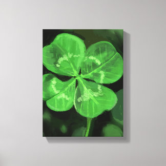 Fourleaf Clover Painting - Still-Life Illustration Canvas Afdruk