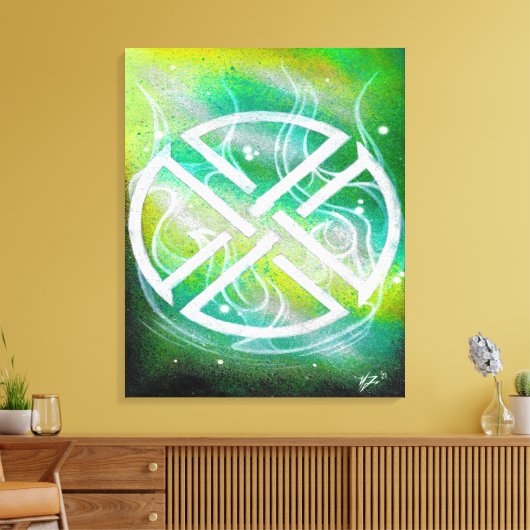 Fourleaf sigil canvas afdruk (Insitu (Woonkamer))
