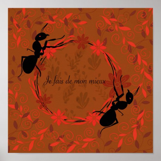 fourmi , positief bevestigend , zin inspirante poster (Voorkant)