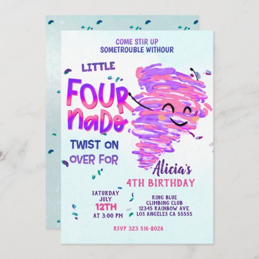 Fournado Invitation Kaart (Voorkant / Achterkant)