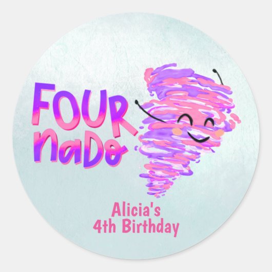 Fournado T-Shirt Classic Round Sticker (Voorkant)