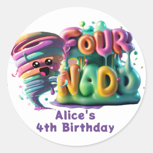 fournado T-shirt Ronde Sticker (Voorkant)