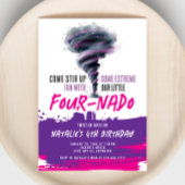 Fournado Twister Tornado Roze Paarse Verjaardag Kaart