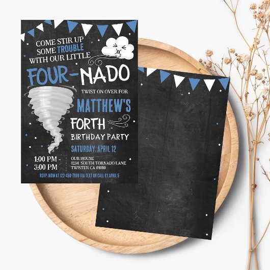 Fournado Verjaardag Uitnodiging Tornado Twister Pa