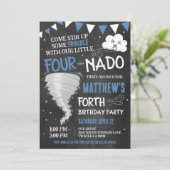 Fournado Verjaardag Uitnodiging Tornado Twister Pa (Staand voorkant)