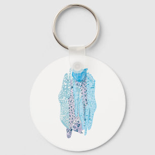Fours Luipaard Blauw En Paars Medley Patroon Overs Sleutelhanger