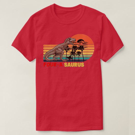 FoursaSaurus Birthday TRex 4 jaar oud van Dino 4th T-shirt (Design voorkant)