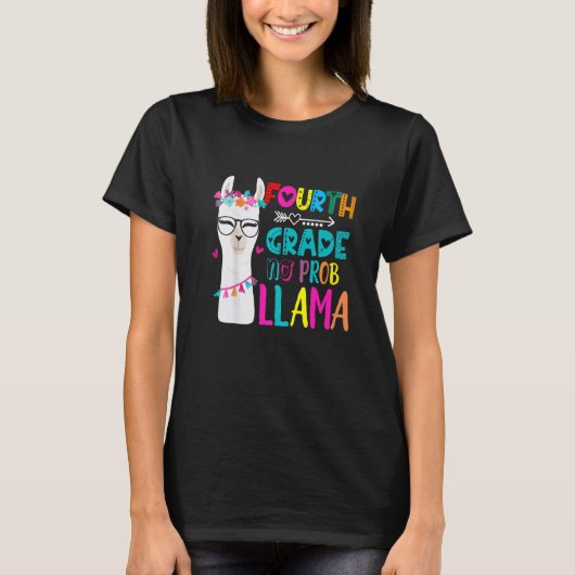 Fourth 4th Grade Teacher 100 days smarter No Prob T-shirt (Voorkant)
