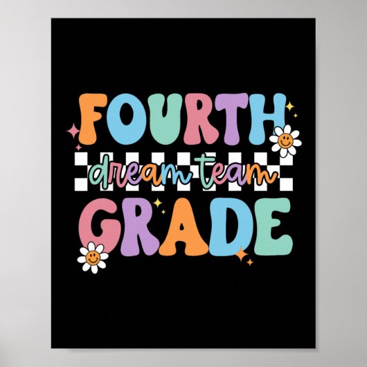 Fourth Grade Dream Team Back To School 4th Grade T Poster (Voorkant)