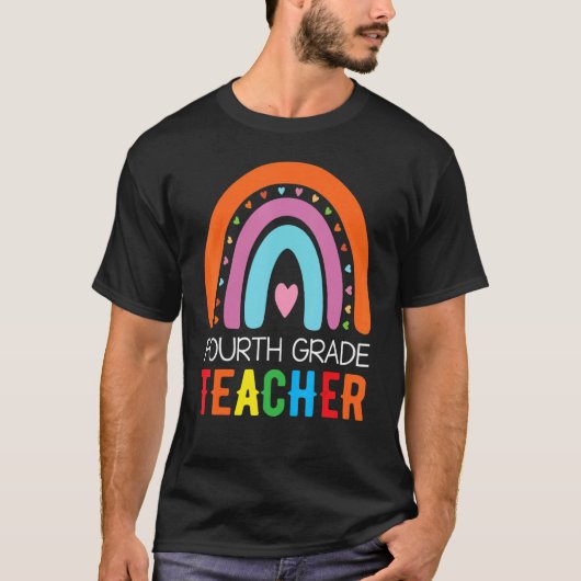 Fourth Grade Rainbow Girls Boys Teacher Team 4th G T-shirt (Voorkant)