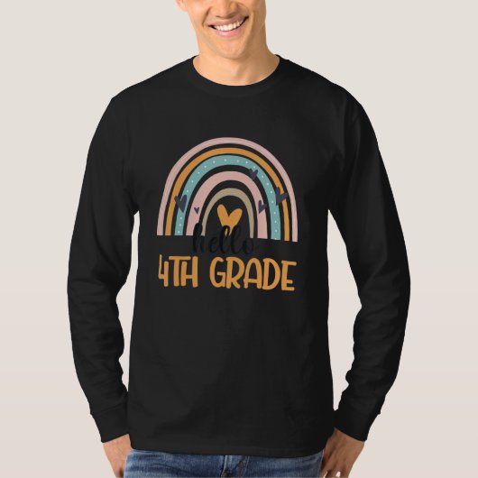 Fourth Grade Rainbow Teacher Student Hello 4th Gra T-shirt (Voorkant)