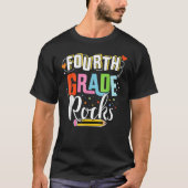 Fourth Grade Rocks 4th Back To School Teacher Stud T-shirt (Voorkant)