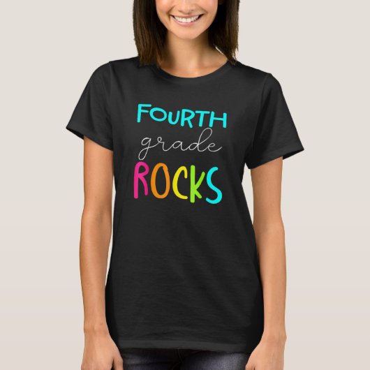 Fourth Grade Rocks Team 4th Grade Teacher T-shirt (Voorkant)