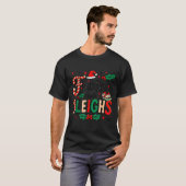 Fourth Grade Sleighs Funny Christmas Teacher  T-shirt (Voorkant volledig)