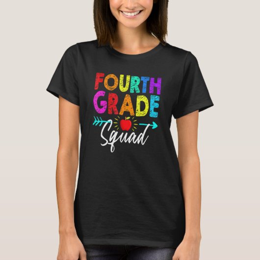 Fourth Grade Squad 4th Teacher Student Team Back T T-shirt (Voorkant)