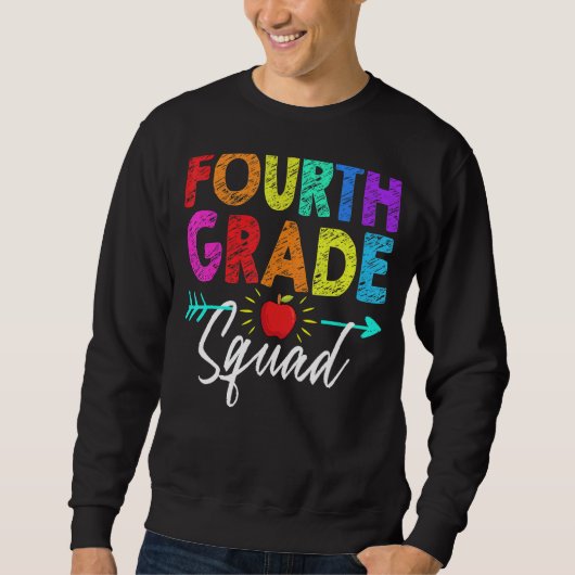 Fourth Grade Squad 4th Teacher Student Team Back T Trui (Voorkant)