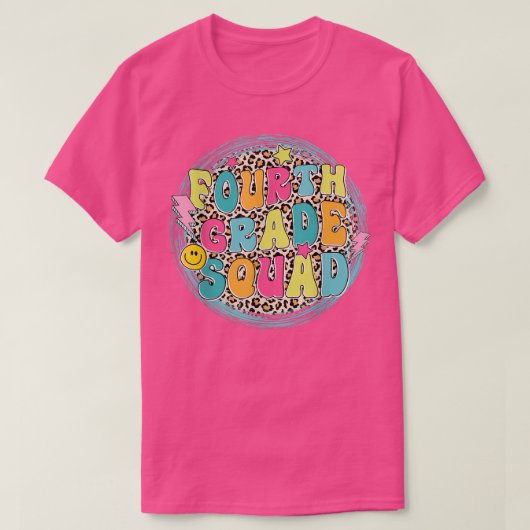 Fourth Grade Squad Back To School Leopard Boys Gir T-shirt (Design voorkant)