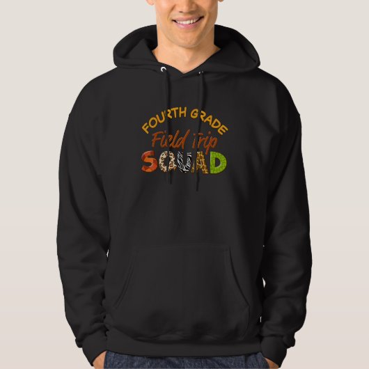 Fourth Grade Students School Zoo Field Trip Squad  Hoodie (Voorkant)