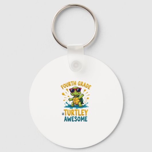 Fourth Grade Turtle-y Awesome First Day of Fourth Sleutelhanger (Voorkant)