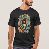 Fourth Grade Vibes  4th Grade Team Retro 1st Day o T-shirt (Voorkant)