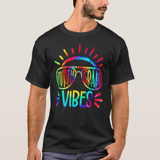 Fourth Grade Vibes First Day Back To School Tie Dy T-shirt (Voorkant)