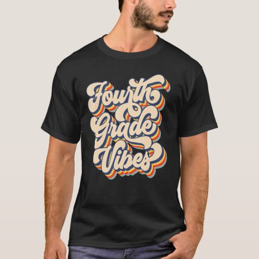 Fourth Grade Vibes First Day Back To School Tie Dy T-shirt (Voorkant)