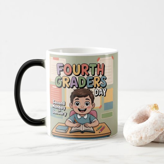 Fourth Graders Day January Holiday Mug Magische Mok (Met donut)