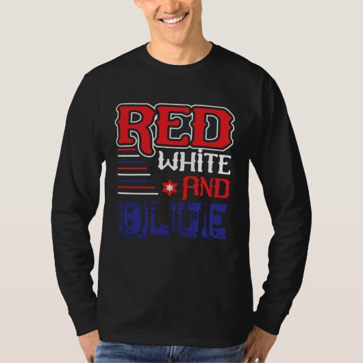 Fourth of July 4th of July Red White and Blue T-shirt (Voorkant)