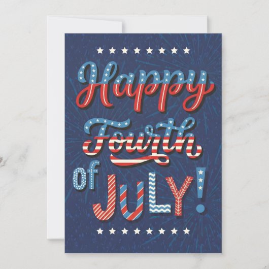 Fourth of July Art Patriotic Celebration Artwork H Feestdagenkaart (Voorkant)