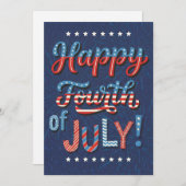 Fourth of July Art Patriotic Celebration Artwork H Feestdagenkaart (Voorkant / Achterkant)