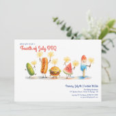 Fourth of July BBQ Mascots | Independence Day Kaart (Staand voorkant)