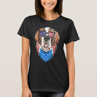 Fourth of July Bernard American Flag July 4th St B T-shirt