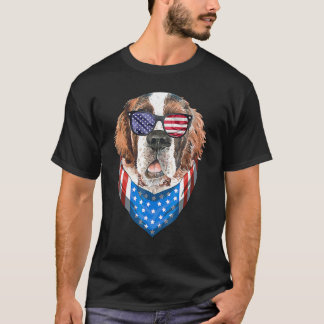 Fourth of July Bernard American Flag July 4th St B T-shirt