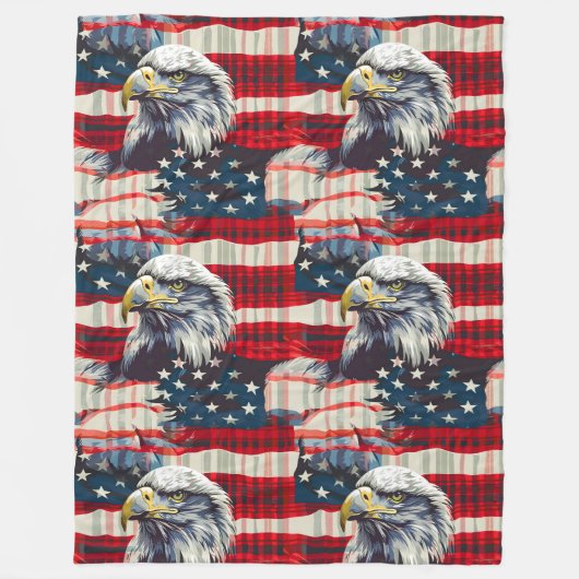 Fourth of July Blanket Eagle Glory for Patriots Fleece Deken (Voorkant)