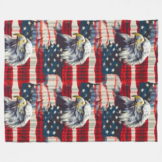 Fourth of July Blanket Eagle Glory for Patriots Fleece Deken (Voorkant (Horizontaal))