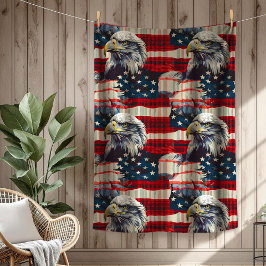Fourth of July Blanket Eagle Glory for Patriots Fleece Deken