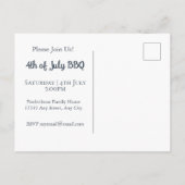 Fourth of July Festive Celebration Uitnodiging Briefkaart (Achterkant)