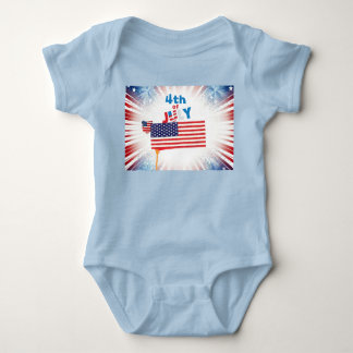 Fourth of July Flag with Fireworks Romper