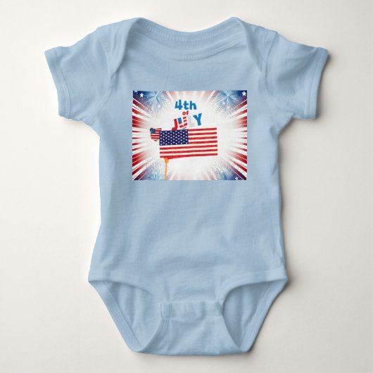 Fourth of July Flag with Fireworks Romper (Voorkant)