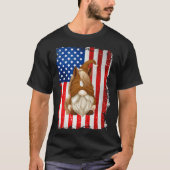 Fourth Of July Gnome Graphic Patriotic Horse Ameri T-shirt (Voorkant)
