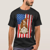Fourth Of July Gnome Graphic Patriotic Horse Ameri T-shirt (Voorkant)