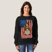 Fourth Of July Gnome Graphic Patriotic Horse Ameri Trui (Voorkant volledig)